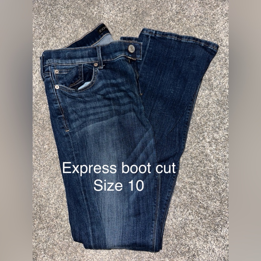 Express Women's Boot Cut Jeans - Dark Blue